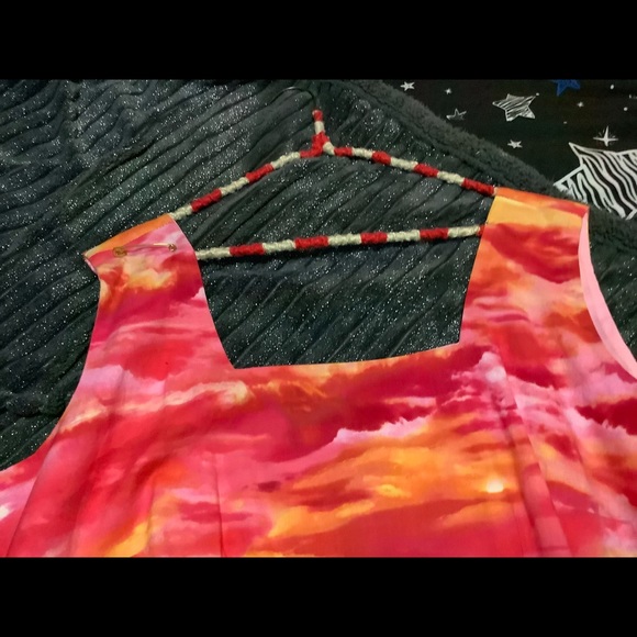 A Dress w/Bright Clouds in Sunset, Square neckline - Picture 4 of 4